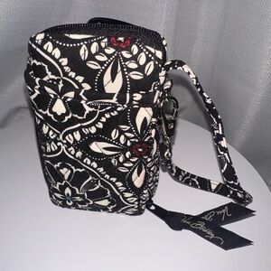 Vera Bradley Black and Cream Floral mini wallet /ID bag